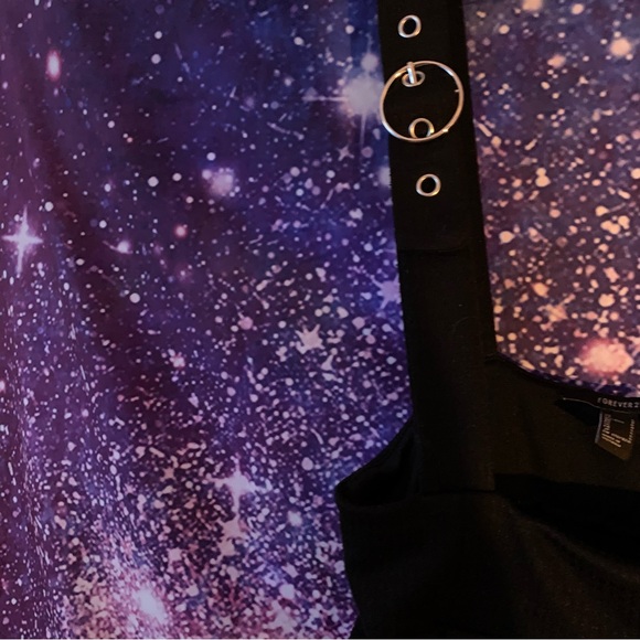 🛍️💫👗- Forever 21 - Black Pleated Pinafore Dress (Suspender Skirt) sz L - Picture 4 of 6